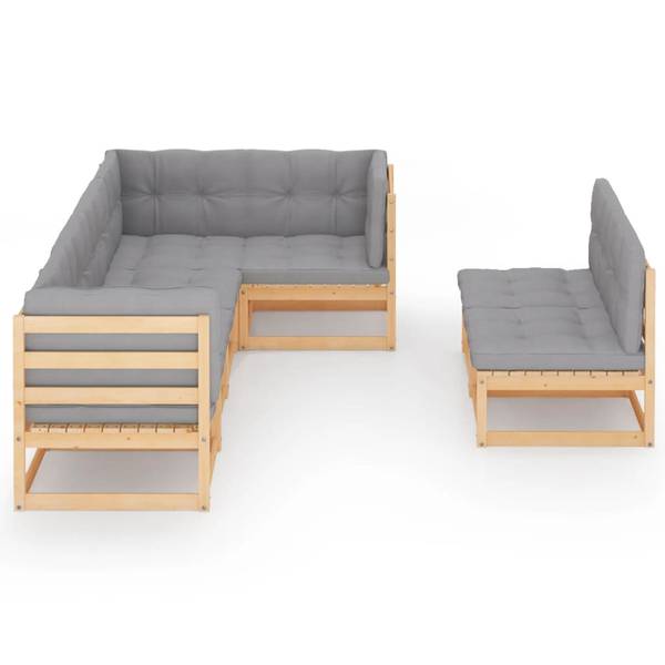 Garten-Lounge-Set 3009793 (7-teilig) Braun - Polyester - Kiefer - 70 x 67 x 70 cm