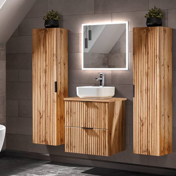 Badmöbel-Set ADELAIDE-56-99 4er-Set Braun - Holzwerkstoff - 160 x 200 x 47 cm