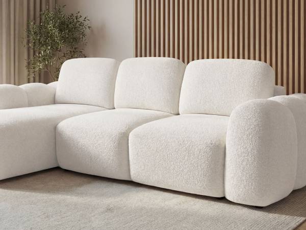 Ecksofa AVELIN Creme - Ecke davorstehend links