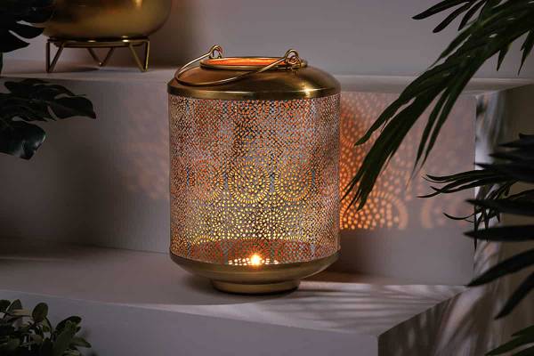 Windlicht ORIENT Gold - Eisen - 18 x 25 x 18 cm