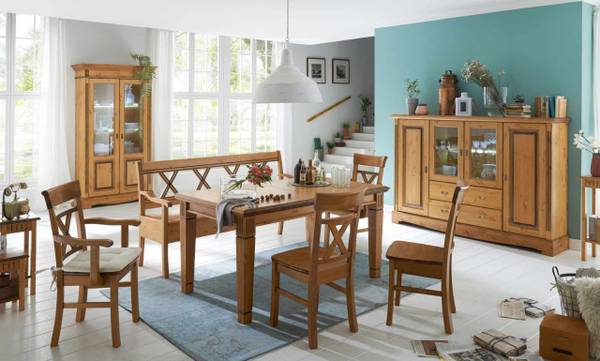 Highboard Florenz Braun - Massivholz - 202 x 134 x 45 cm