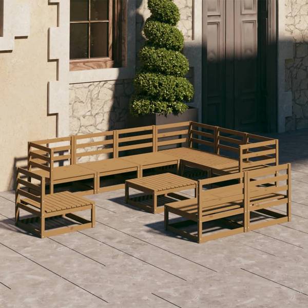Garten-Lounge-Set 3009830-1 (10-teilig) Braun - Kiefer - 70 x 30 x 70 cm