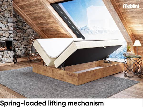 Boxspringbett LOFTY BOX Creme