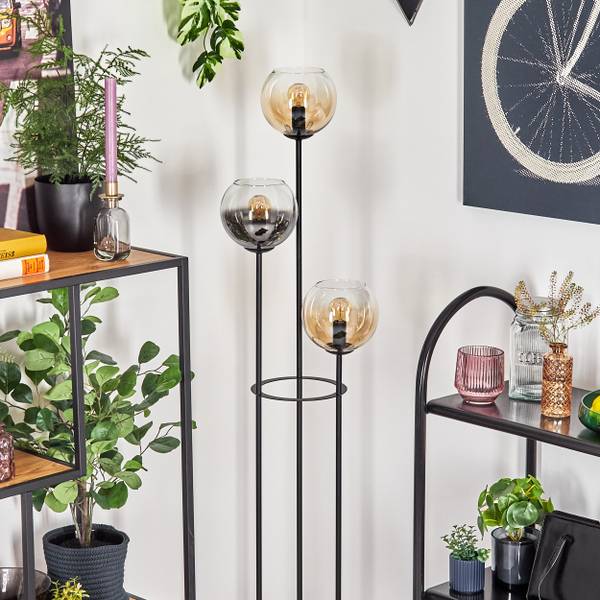 Stehlampe Cesaro Braun - Grau - Metall - 28 x 150 x 86 cm
