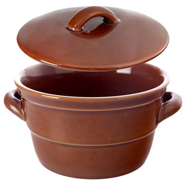 Keramiktopf mit Deckel Braun - Keramik - 14 x 11 x 17 cm