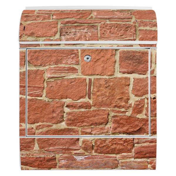 Briefkasten Stahl Mauerwerk Weiß - Stahl - 38 x 46 x 13 cm