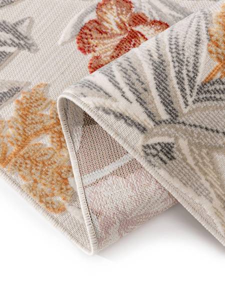 In-/Outdoorteppich Läufer Flora Weiß