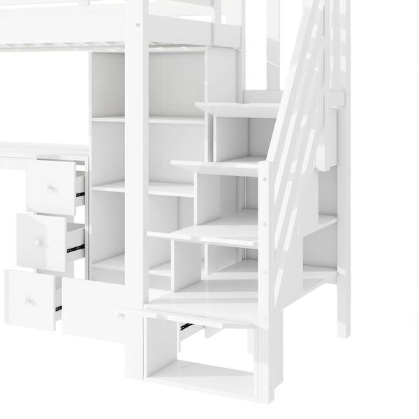 Lit mezzanine LucyWoody Ⅰ Noir - Pin - 95 x 160 x 254 cm