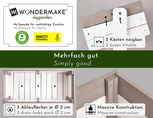 Vertikalbeet planverto1 Braun - Massivholz - 85 x 110 x 38 cm