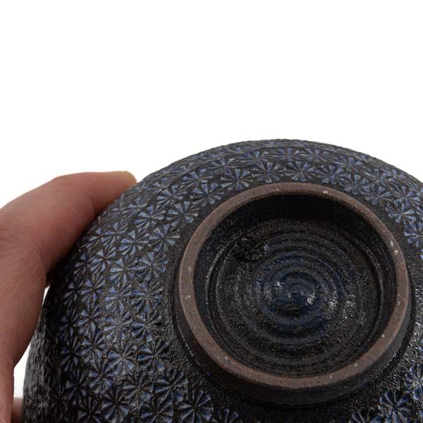 Matcha-Schale NANBAN MISHIMAZUME Chawan Schwarz - Keramik - 12 x 1 x 12 cm