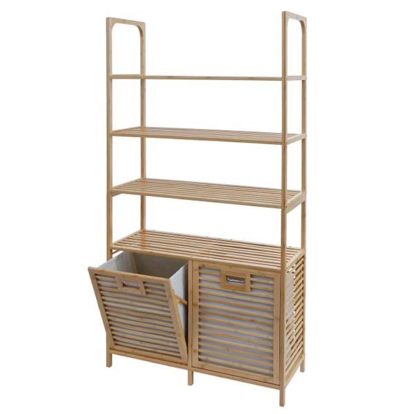 Badezimmerschrank N83 Braun - Bambus - 81 x 168 x 33 cm