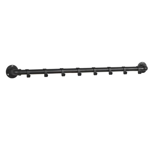Wandgarderobe Schwarz - Metall - 90 x 8 x 7 cm