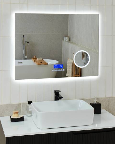 Miroir de salle de bain MONTARON Argenté - Matière plastique - 80 x 60 x 4 cm