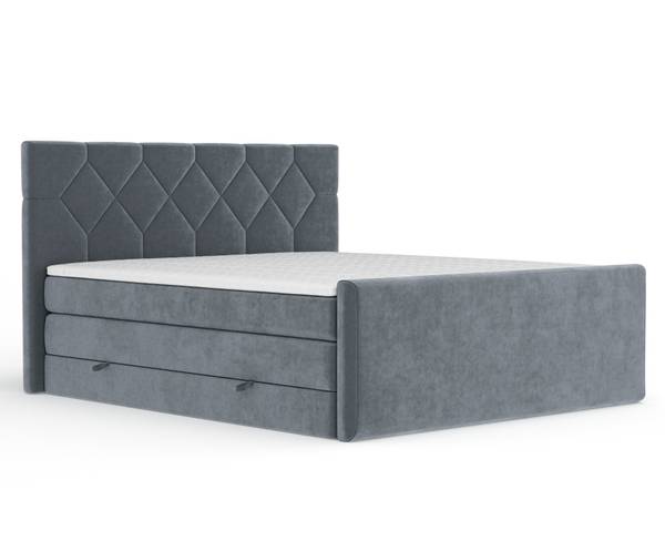 Lit à sommier Toma Gris - Largeur de la surface de couchage : 140 cm