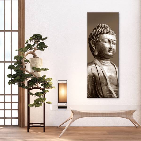 Wandbild orientalische buddha-statue 40 x 120 cm
