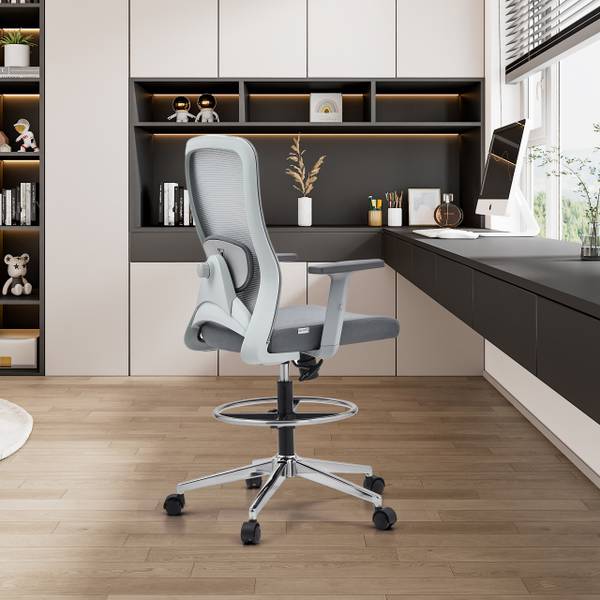 Bürodrehstuhl Top Work 44 W Grau - Polyester - 60 x 136 x 68 cm