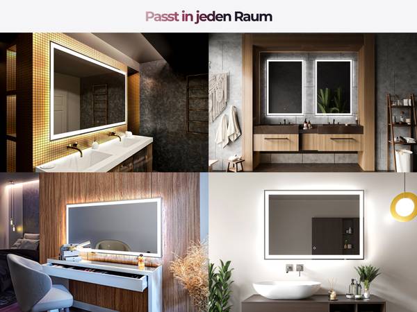 Badspiegel LED001szyh 130 x 50 cm