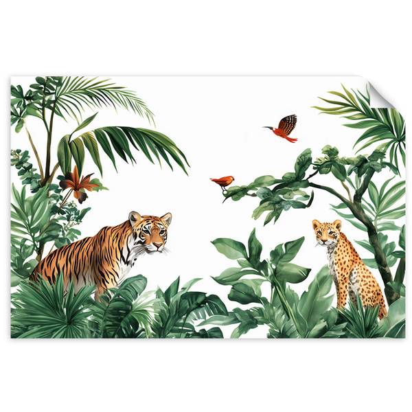Wandsticker Dreamy Tales Grün - Flachgewebe - 120 x 80 x 1 cm