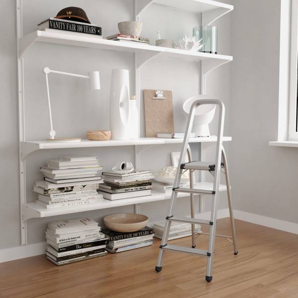 Escabeau Aeria Gris - Métal - 42 x 130 x 11 cm