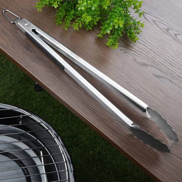 Grillzange 489166 Silber - Edelstahl - 15 x 5 x 39 cm