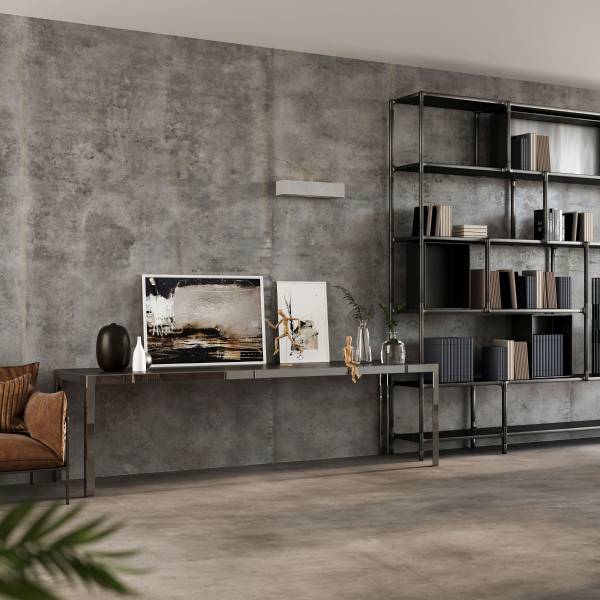 Wandlamp Vega Grau - Beton - 12 x 10 x 50 cm