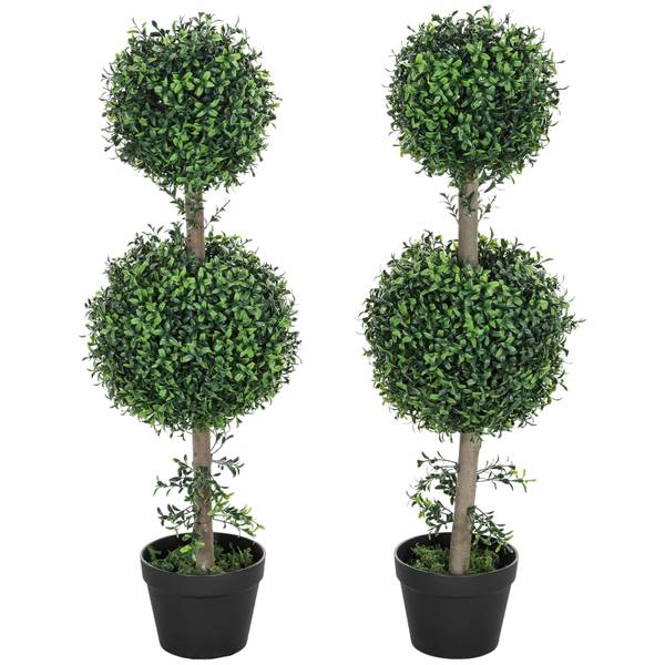 Buchsbaum CD81 2er-Set Grün - Kunststoff - 18 x 92 x 18 cm