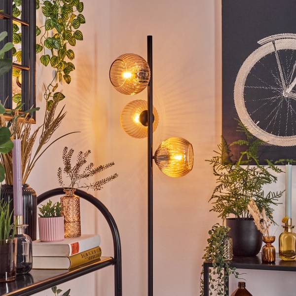 Stehlampe Cesaro Orange - Aluminium - Klarglas - 31 x 160 x 95 cm