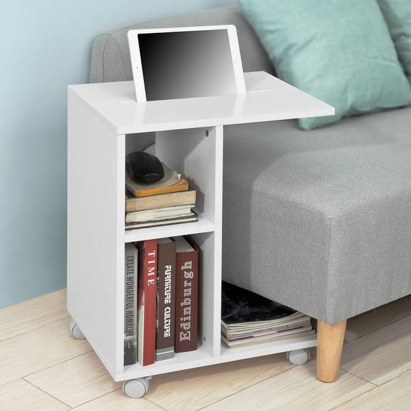 Beistelltisch FBT48-W Weiß - Holzwerkstoff - 45 x 58 x 35 cm