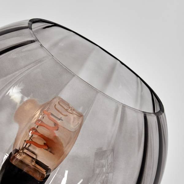 Stehlampe Cesaro Grau - Orange - Aluminium - Klarglas - 35 x 169 x 35 cm