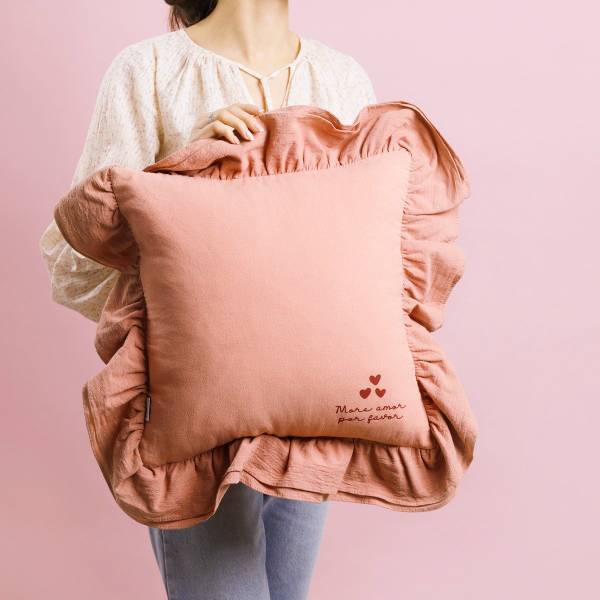 Kopfkissenbezug CHERISH LOVE Rot - Textil - 45 x 1 x 45 cm