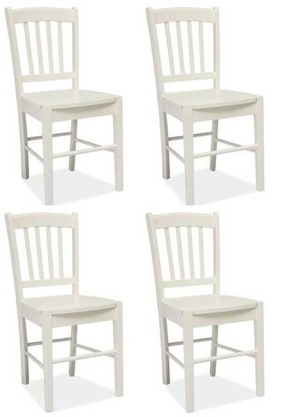 Esszimmerstuhl CD-57 (4er Set) Weiß - Holzwerkstoff - 39 x 85 x 37 cm