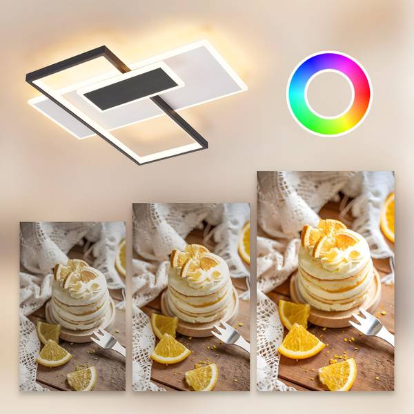 LED Deckenleuchte Pexir Weiß - Aluminium - Eisen - 50 x 7 x 50 cm
