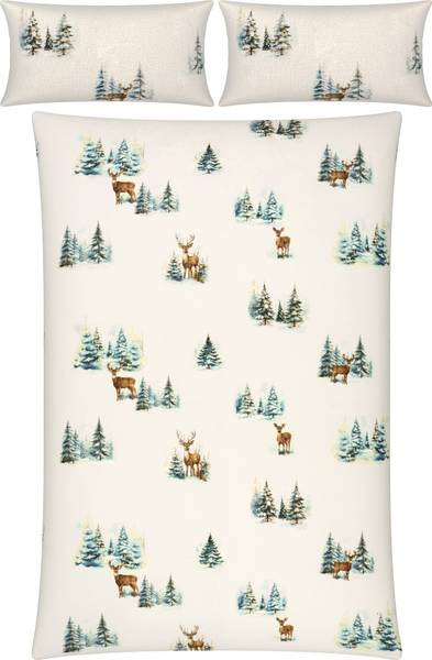 Bettwäsche 208277 2-teilig Weiß - Textil - 200 x 1 x 200 cm