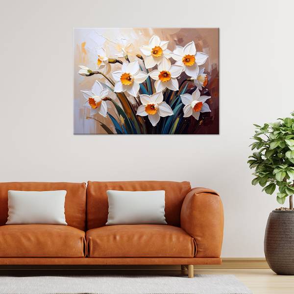 Tableau déco Jacinthes Fleurs sur fond 120 x 80 cm