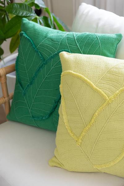 Kissen Amaz. Rainforest Grün - Baumwollstoff - Leinen - Polyester - 45 x 15 x 45 cm