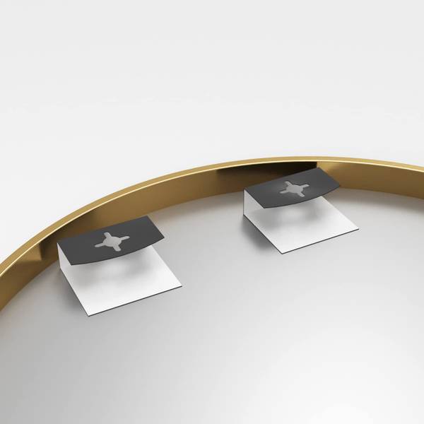 Schmink Spiegel rund Wandspiegel gold Gold - Glas - 60 x 60 x 4 cm