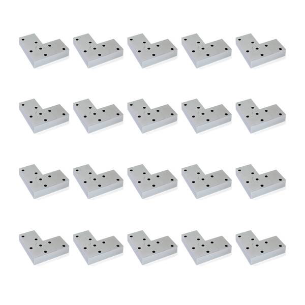 Möbelfuß Alumix 20er-Set Silber - Metall - 12 x 1 x 12 cm