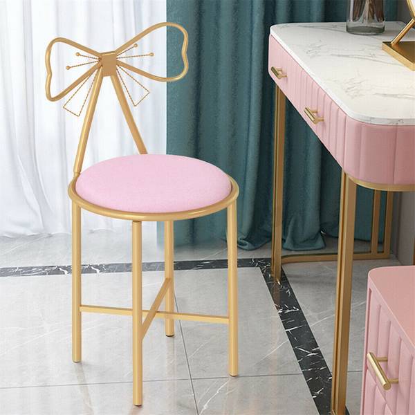 Schminktisch Polsterstuhl Sitzhocker Gold - Samt - 40 x 85 x 40 cm