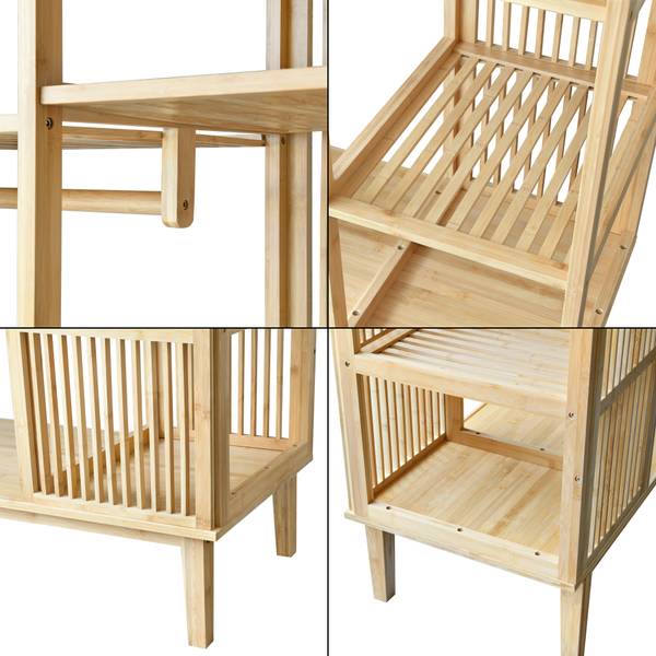 Kleiderständer Hudiksvall Beige - Bambus - 140 x 185 x 45 cm