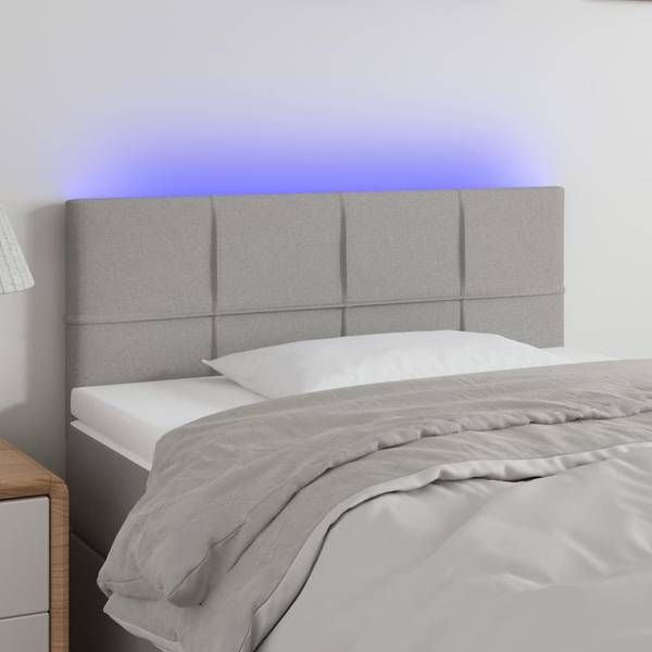 LED Kopfteil 3016075-2 Hellgrau - 100 x 88 cm