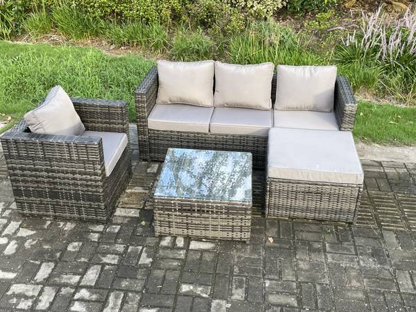 Loungegruppe H(4er-Set) Grau - Webstoff - 177 x 66 x 65 cm