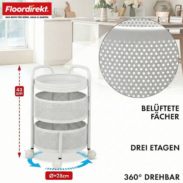Rollwagen Henry Weiß - Höhe: 43 cm
