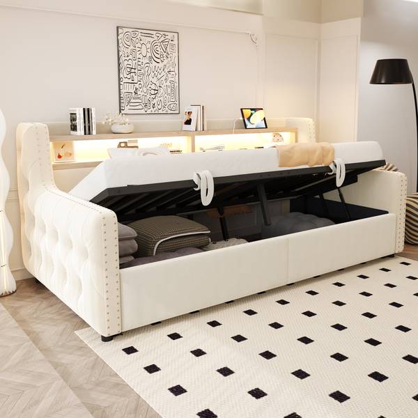 Einzelbett K-1170 Beige