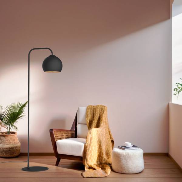 Lampadaire Joe Noir - Doré - Métal - 65 x 170 x 65 cm