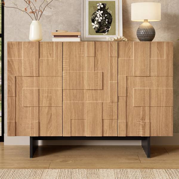 Dressoir MUTIM  Ⅱ bruin - plaatmateriaal op houtbasis - 34 x 76 x 105 cm