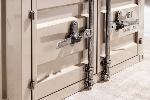 Verriegelbarer Aktenschrank GLOBETROTTER Beige - Grau