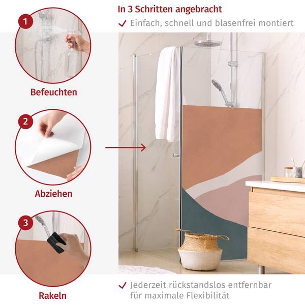 Dusch‑Sichtschutz Sanfte Hügel 70 x 120 cm