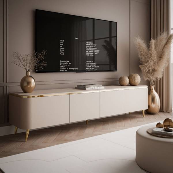 TV-Schrank AVELINE Beige - Holzwerkstoff - 200 x 48 x 39 cm