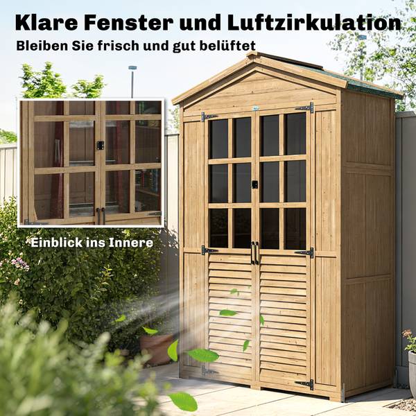 Geräteschuppen 84H-489V00LR Braun - Tanne - Eisen - 58 x 197 x 128 cm