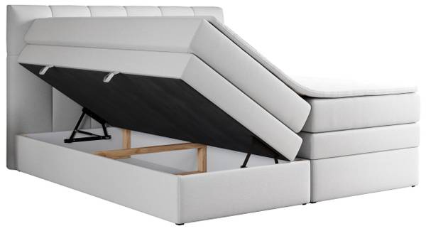 Boxspringbett ALVIN KING Weiß - Breite: 160 cm - H3